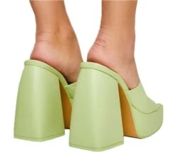Ego Green Emerson Square Peep Toe Platform Heel -Jack & Jones Store 25601 2