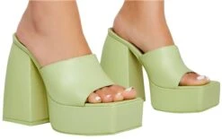 Ego Green Emerson Square Peep Toe Platform Heel -Jack & Jones Store 25601 3