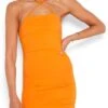 Noisy May Vibrant Orange Ruched Short Dress