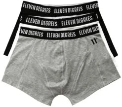 11 Degrees Black White Grey Triple Pack Core Boxer Shorts