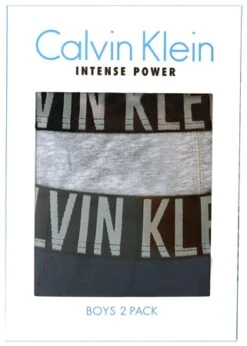 Calvin Klein Grey Heather / Blue Shadow 2 Pack Junior Trunks - Intense Power -Jack & Jones Store 25848 3