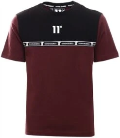 11 Degrees Mulled Red Junior Cut And Sew Taped T-Shirt