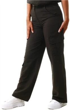 Vivichi Black Loren Wide Leg Cargo Trousers