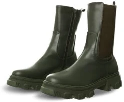 No Doubt Khaki Pu Chelsea Zip Boot