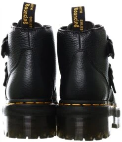 Dr. Martens Dr Martens Black Milled Nappa Devon Flower Leather Platform Boots -Jack & Jones Store 26024 2