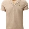 Brave Soul Light Sand Short Sleeve Waffle Polo Shirt