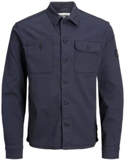 Jack & Jones Blue / Navy Blazer Casual Cotton-Twill Overshirt