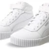 Puma White Carina 2.0 Mid Sneakers