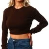 Glamorous Brown Crewneck Jumper