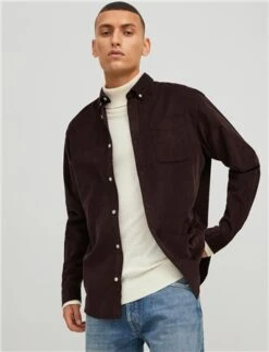 Jack & Jones Brown / Mulch Corduroy Shirt -Jack & Jones Store 26157 3