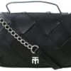 Marco Tozz Black Woven Cross Body Bag