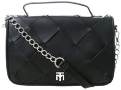 Marco Tozz Black Woven Cross Body Bag