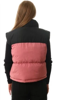 Brave Soul Rose / Black Contrast Colour Block High Neck Gilet -Jack & Jones Store 26344 3