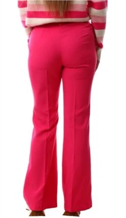 Vila Pink Peacock Kammas High Waisted Flared Trousers -Jack & Jones Store 26386 3