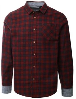 Brave Soul Navy / Burgundy Check Button Up Shirt
