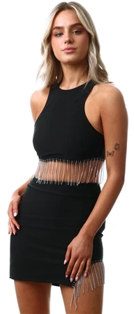 Saint Genies Black Diamond Chain Skirt