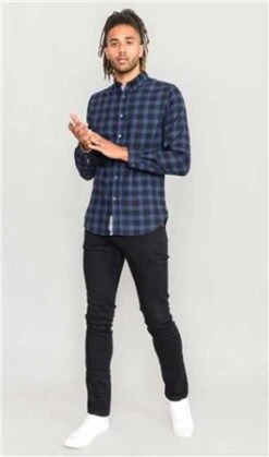 Duke Blue / Black Dovercourt Flannel Check Shirt -Jack & Jones Store 26497 2