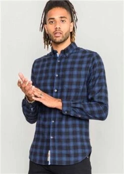 Duke Blue / Black Dovercourt Flannel Check Shirt -Jack & Jones Store 26497 3