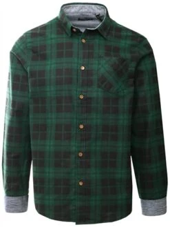 Brave Soul Khaki / Black Check Check Button Up Shirt