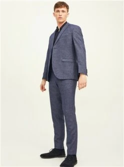 Jack & Jones Navy / Blue Franco Donegal Tweed Blazer -Jack & Jones Store 26511 2