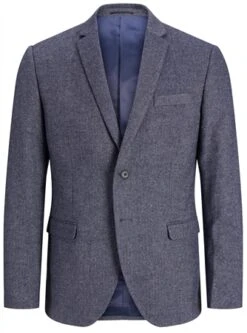 Jack & Jones Navy / Blue Franco Donegal Tweed Blazer