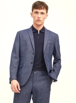 Jack & Jones Navy / Blue Franco Donegal Tweed Blazer -Jack & Jones Store 26511 3