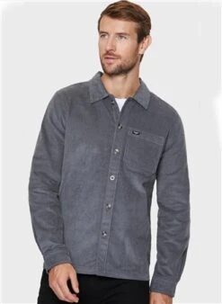 Threadbare Charcoal Charcoal Cord Shirt -Jack & Jones Store 26528 3