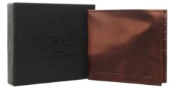 Dice Brown Antique Leather Wallet In A Box