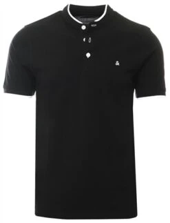 Jack & Jones Black / Black Cotton Polo Shirt