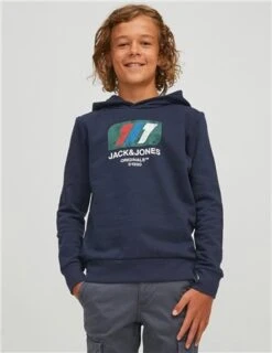 Jack & Jones Blue / Navy Blazer Junior Loopback Hoodie -Jack & Jones Store 26634 3