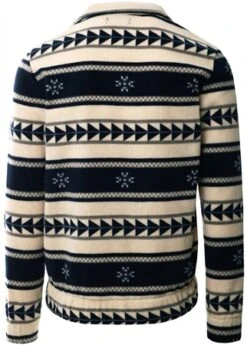 Brave Soul Beige / Navy Aztec Zip Fleece -Jack & Jones Store 26710 3