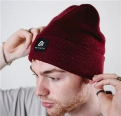 Oi Burgundy Thermal Beanie -Jack & Jones Store 26712 2