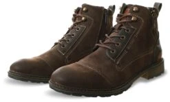 Mustang Dark Brown Lace And Zip Detail Boot