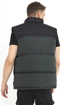 Brave Soul Green / Black Contrast Block Colour Zip Through Padded Gilet -Jack & Jones Store 26767 2
