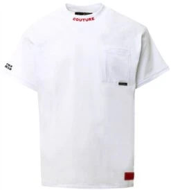 The Couture Club White Pocket T-Shirt With Neckline Interest