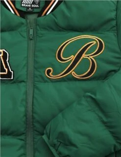 Brave Soul Green Varsity Style Bren Puffer Coat -Jack & Jones Store 26774 2