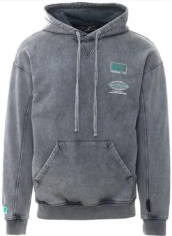 The Couture Club Charcoal Acid Wash Forest Back Print Relaxed Fit Hood