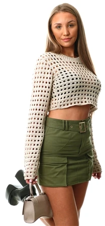 Missy Empire Beige Crop Knit Top