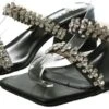 Public Desire Black Katya Patent Pu Diamante Heels