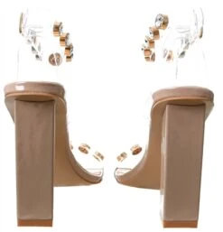 Public Desire Nude Laya Patent Perspex Diamante High Heels -Jack & Jones Store 26808 2