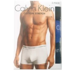 Calvin Klein Black/Blueshadow/Cobaltwater Dtm Wb 3 Pack Low Rise Trunks - Cotton Stretch -Jack & Jones Store 26812 3