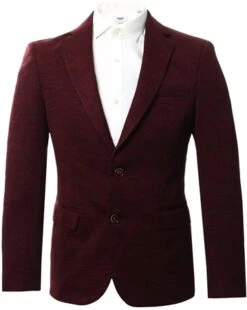Alex & Turner Burgundy Marl Slim Fit Blazer