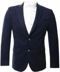 Alex & Turner Navy Tweed Slim Fit Blazer