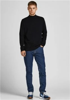 Jack & Jones Black Mock Neck Knitted Jumper -Jack & Jones Store 26833 2