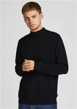 Jack & Jones Black Mock Neck Knitted Jumper -Jack & Jones Store 26833 3