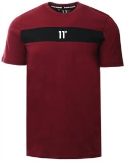 11 Degrees Pomegranate / Black Cut And Sew Short Sleeve T-Shirt