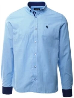 Alex & Turner Sky / Navy Pattern Shirt