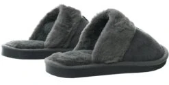 No Doubt Grey Slip On Fur Suede Slipper -Jack & Jones Store 26932 3