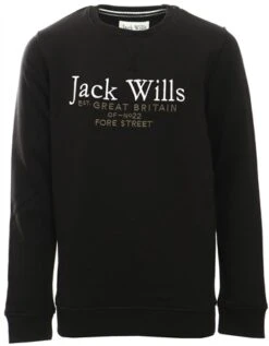 Jack Wills Black Junior Crew Neck Sweatshirt