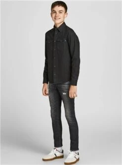 Jack & Jones Black Denim Regular Fit Junior Denim Shirt -Jack & Jones Store 26952 2